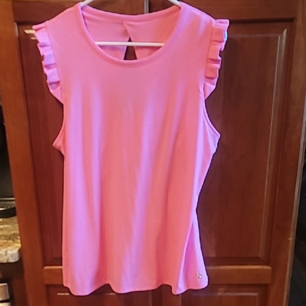 Lilly Pulitzer Vibrant Pink Ruffle Tank Top